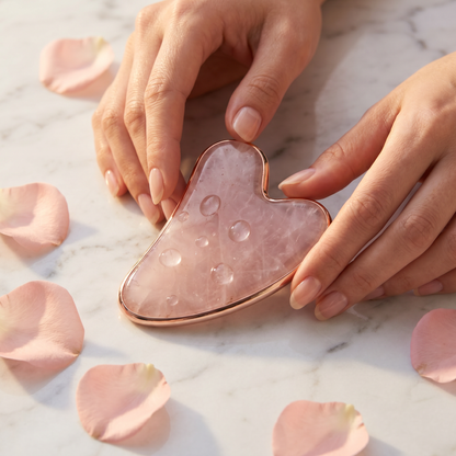 Coffret Rituel Visage | Face Roller & Gua Sha en Quartz Rose