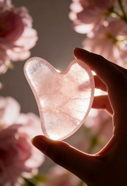 Coffret Rituel Visage | Face Roller & Gua Sha en Quartz Rose