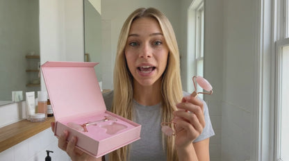 Coffret Rituel Visage | Face Roller & Gua Sha en Quartz Rose